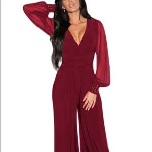 Sheer Sleeved Jumpsuit